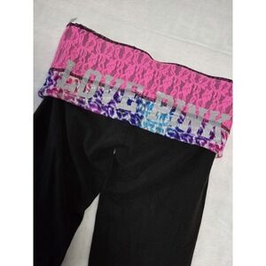 Victorias Secret PINK Vintage Y2K Small Lace Leopard Foldover Crop Yoga Pants